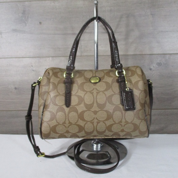 Coach Handbags - Coach Coated Canvas Brown Signature Satchel
